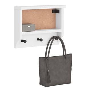 Porte-manteau mural SANDNES blanc 45x12x35 cm bois massif pin