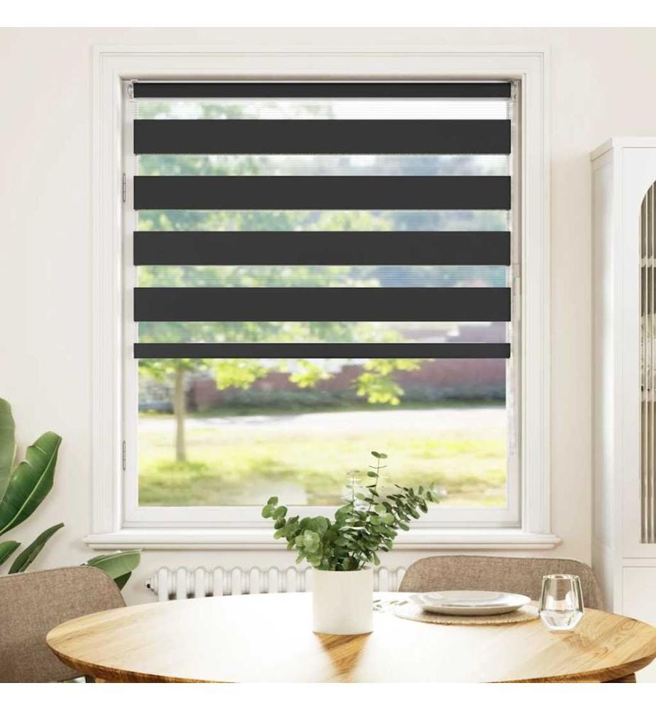 Doppelrollo Schwarz 105x150 cm Stoffbreite 100,9 cm Polyester