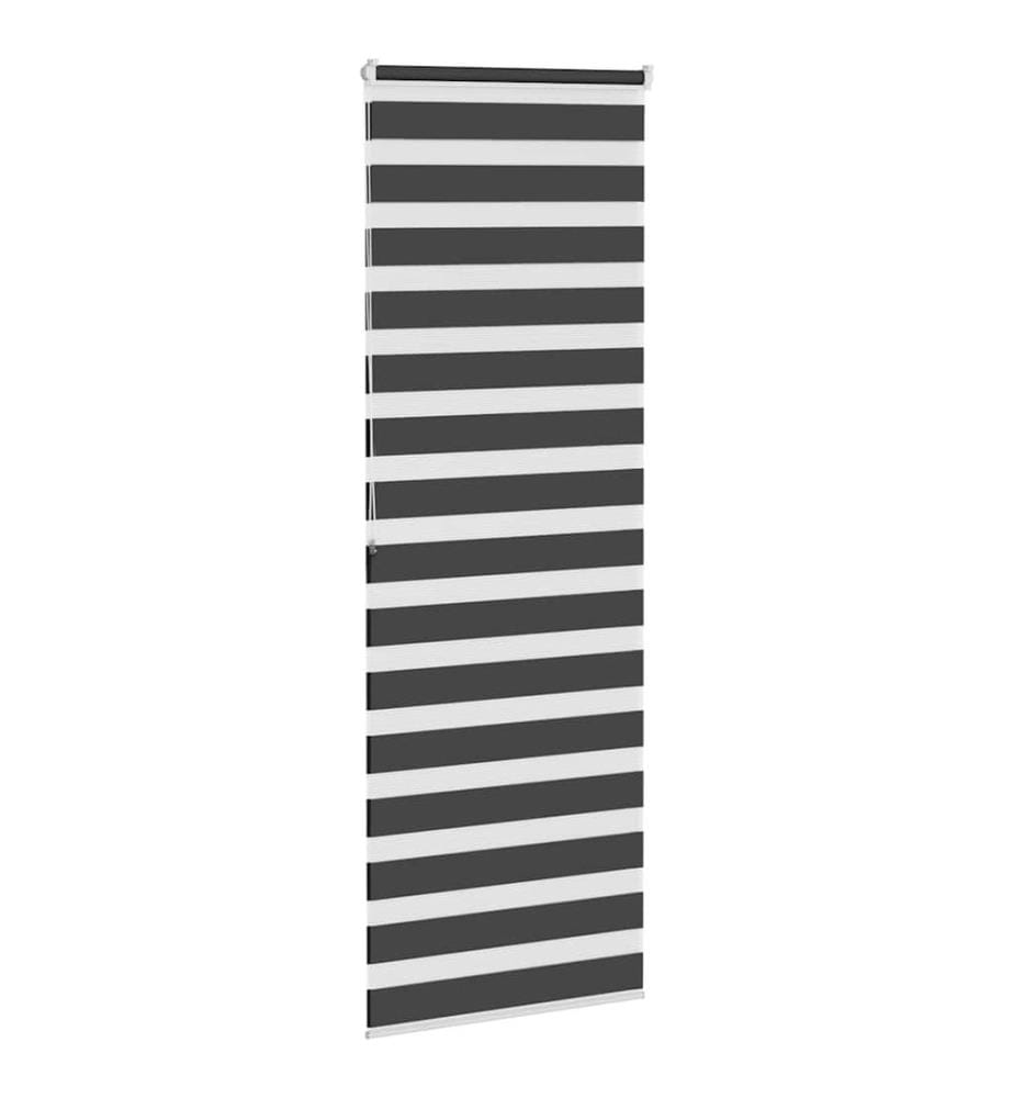 Doppelrollo Schwarz 80x200 cm Stoffbreite 75,9 cm Polyester