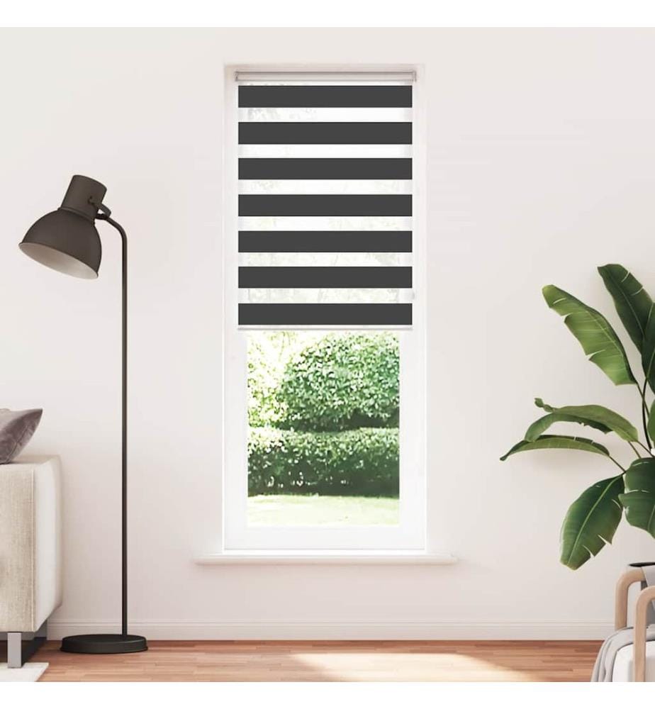 Doppelrollo Schwarz 85x200 cm Stoffbreite 80,9 cm Polyester