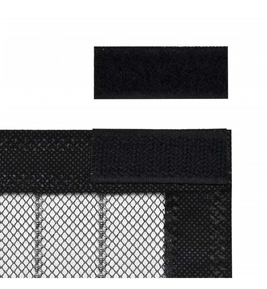 Rideau de porte contre insectes 210x100cm 2 pcs magnétique noir