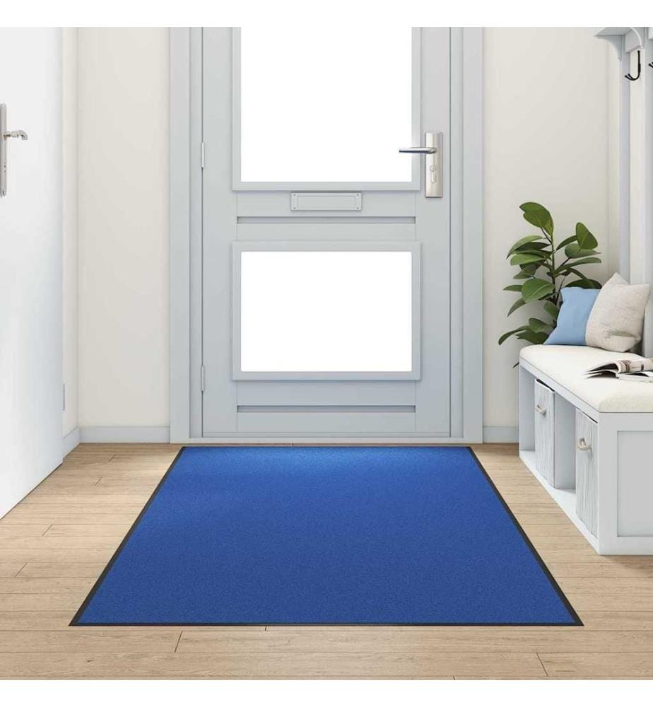 Tapis d'entrée Bleu et Noir 120 x 300 cm 100% Polyamide