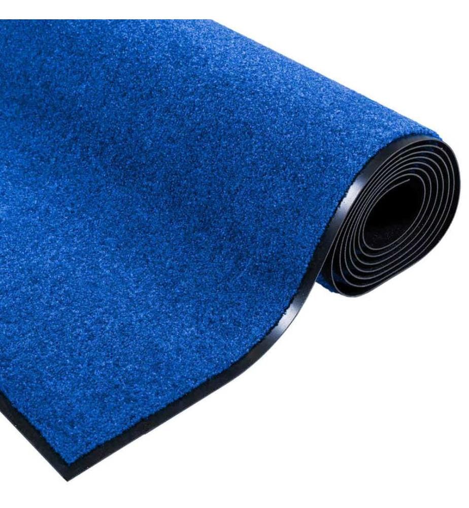 Tapis d'entrée Bleu et Noir 120 x 300 cm 100% Polyamide