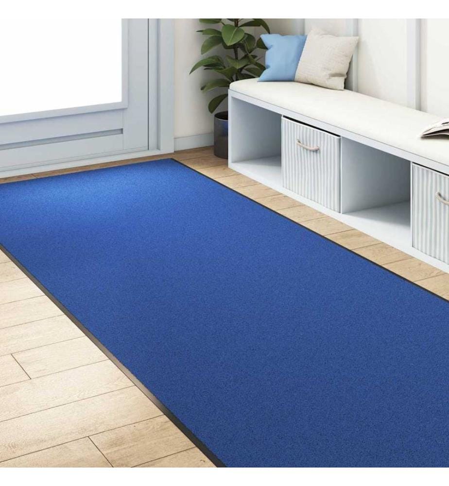 Tapis d'entrée Autre Bleu et Noir 120 x 350 cm Polyamide et PVC