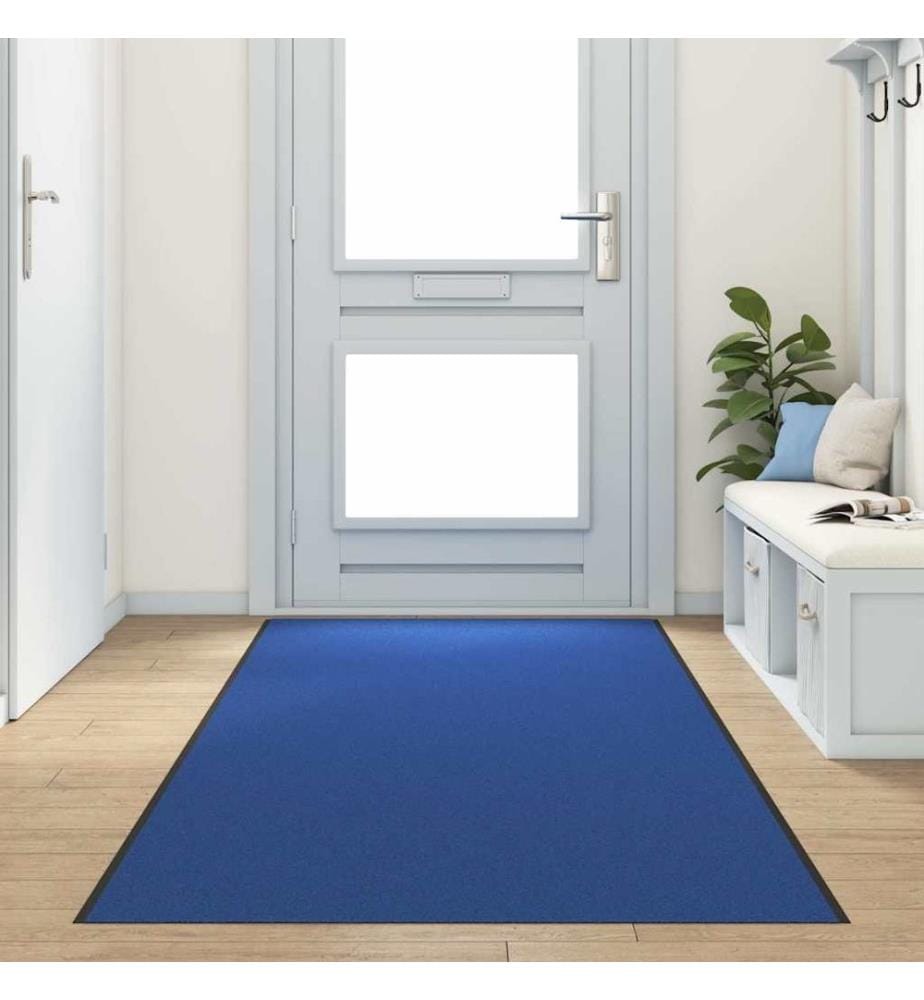 Tapis d'entrée Bleu et Noir 120 x 400 cm 100% Polyamide