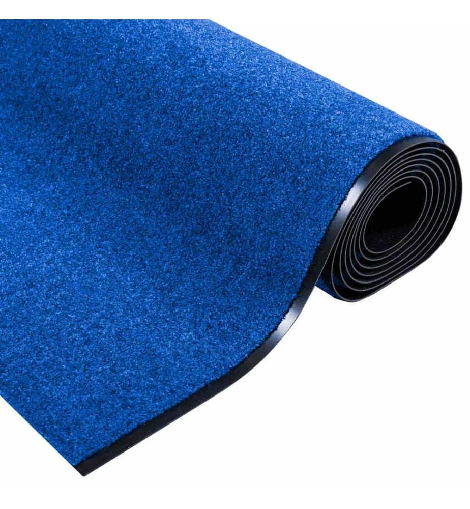Tapis d'entrée Bleu et Noir 120 x 400 cm 100% Polyamide