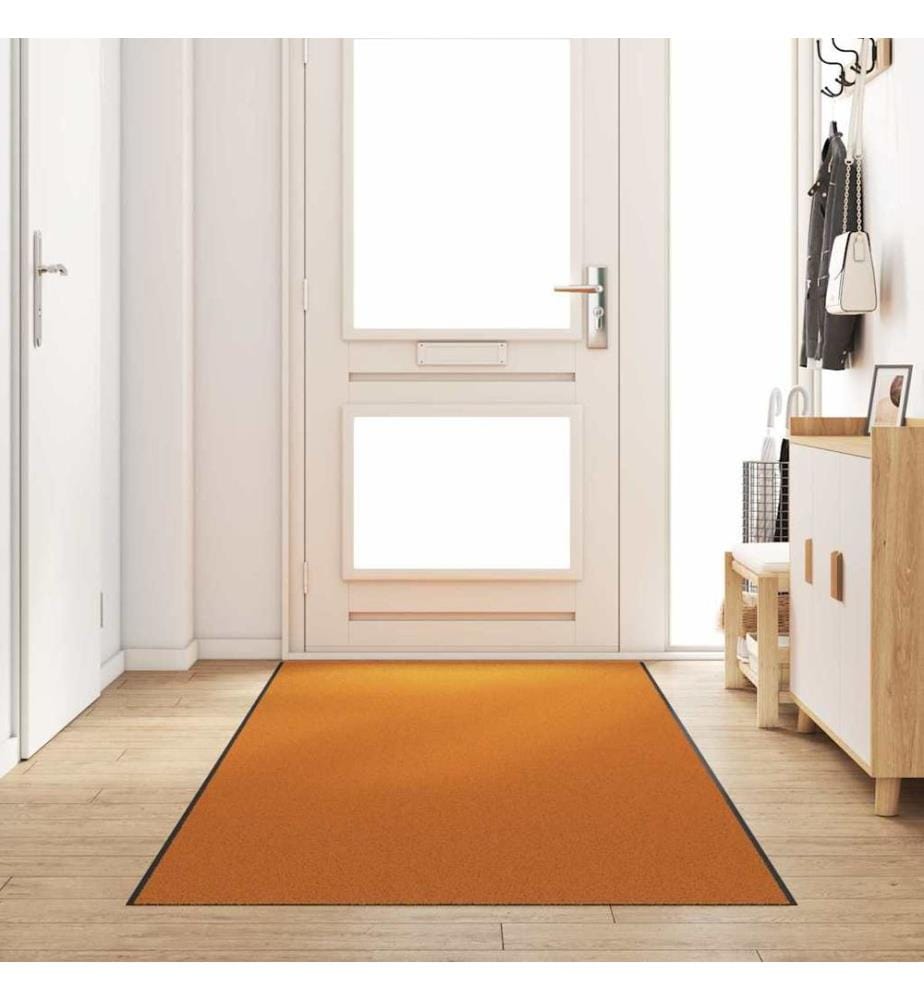 Tapis d'entrée Orange et Noir 120 x 350 cm Polyamide et PVC