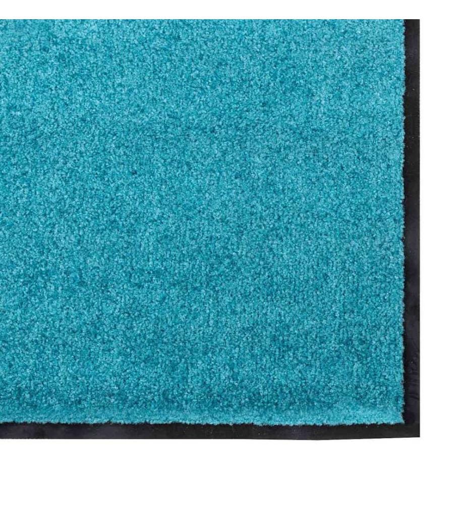 Tapis d'entrée Autre Cyan et Noir 120 x 250 cm Polyamide et PVC