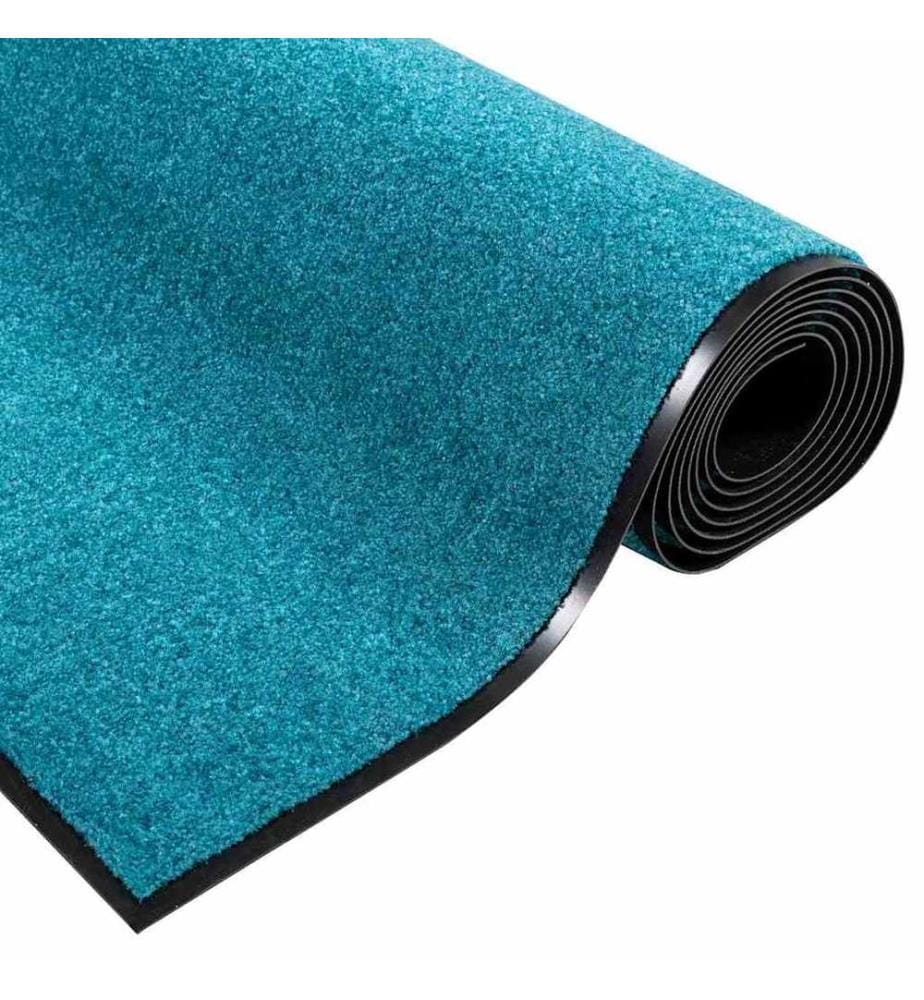 Tapis d'entrée Autre Cyan et Noir 120 x 250 cm Polyamide et PVC