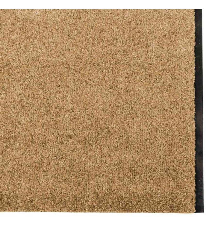 Tapis d'entrée Crème et noir 120 x 400 cm Polyamide et PVC