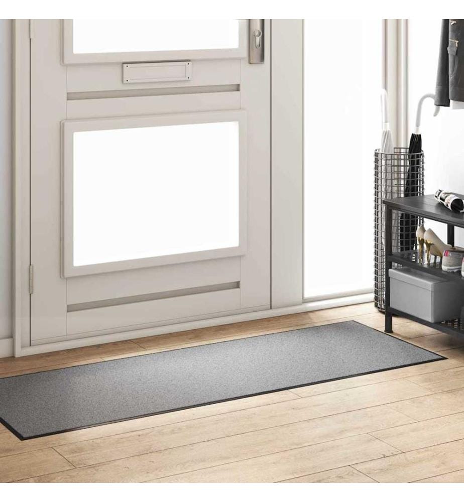 Tapis d'entrée Gris et Noir 60 x 180 cm 100% Polyamide