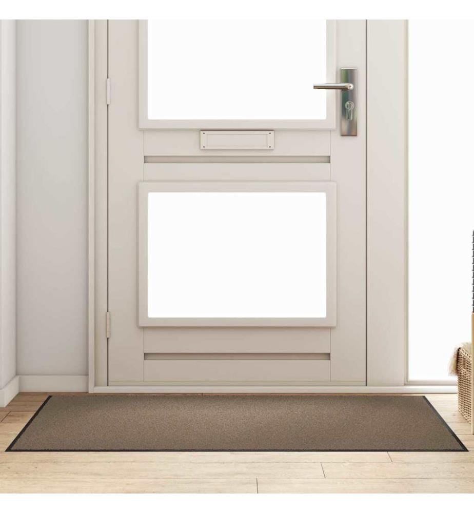 Tapis d'entrée Beige et Noir 90 x 150 cm 100% Polyamide