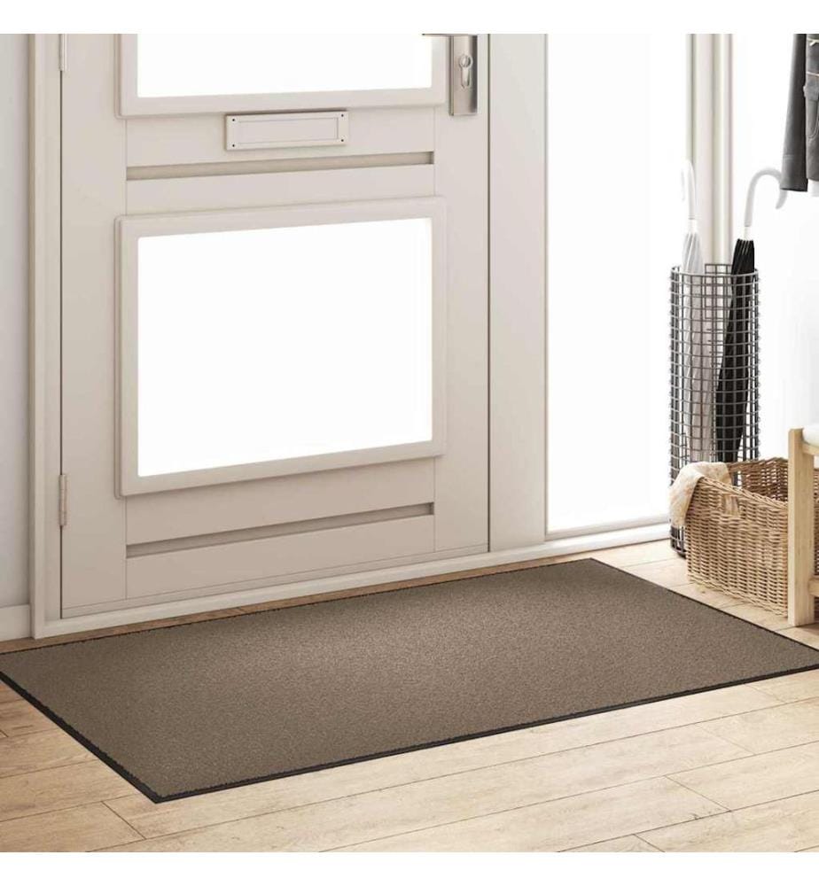 Tapis d'entrée Beige et Noir 90 x 150 cm 100% Polyamide