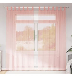 Voile Vorhänge mit Stangentaschen 2 Stk. Rosa