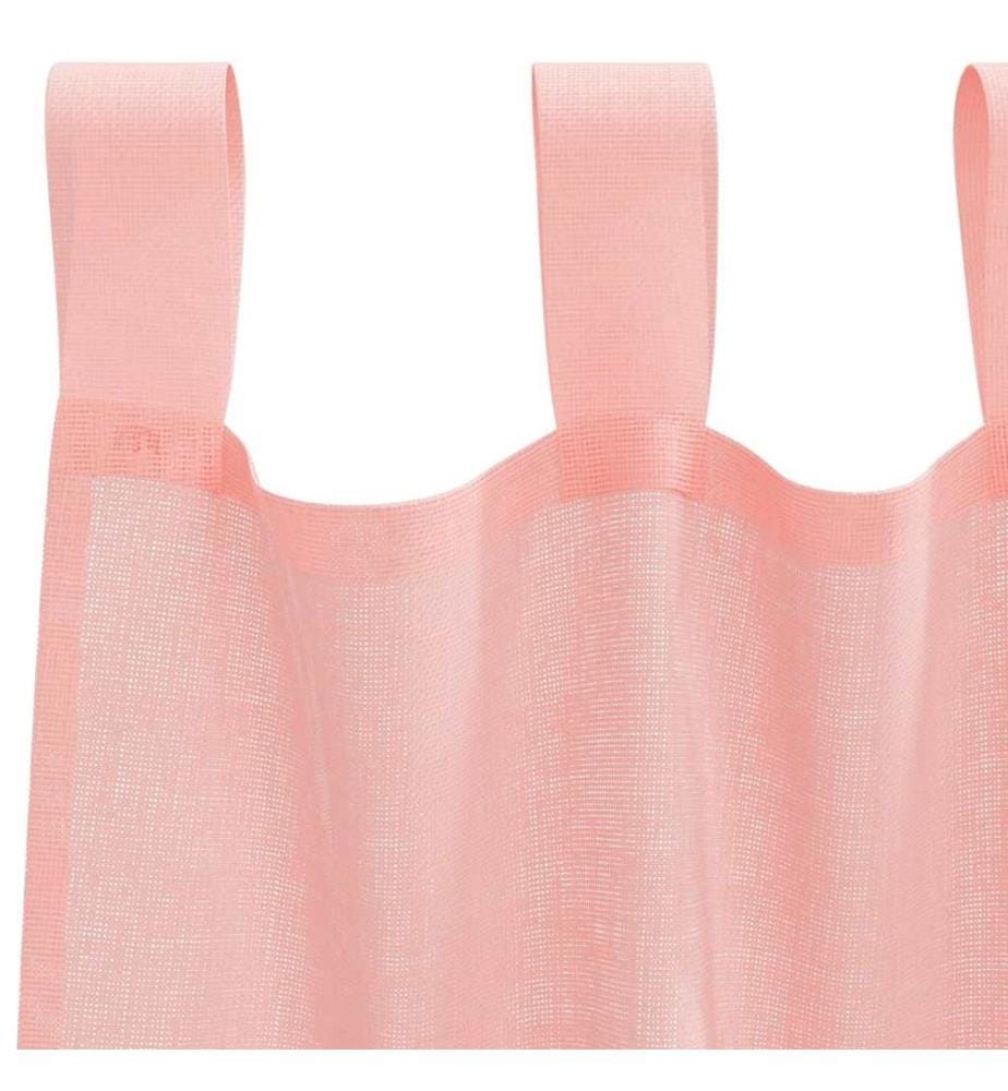 Rideaux en voile avec passe-tringles 2 pcs rose
