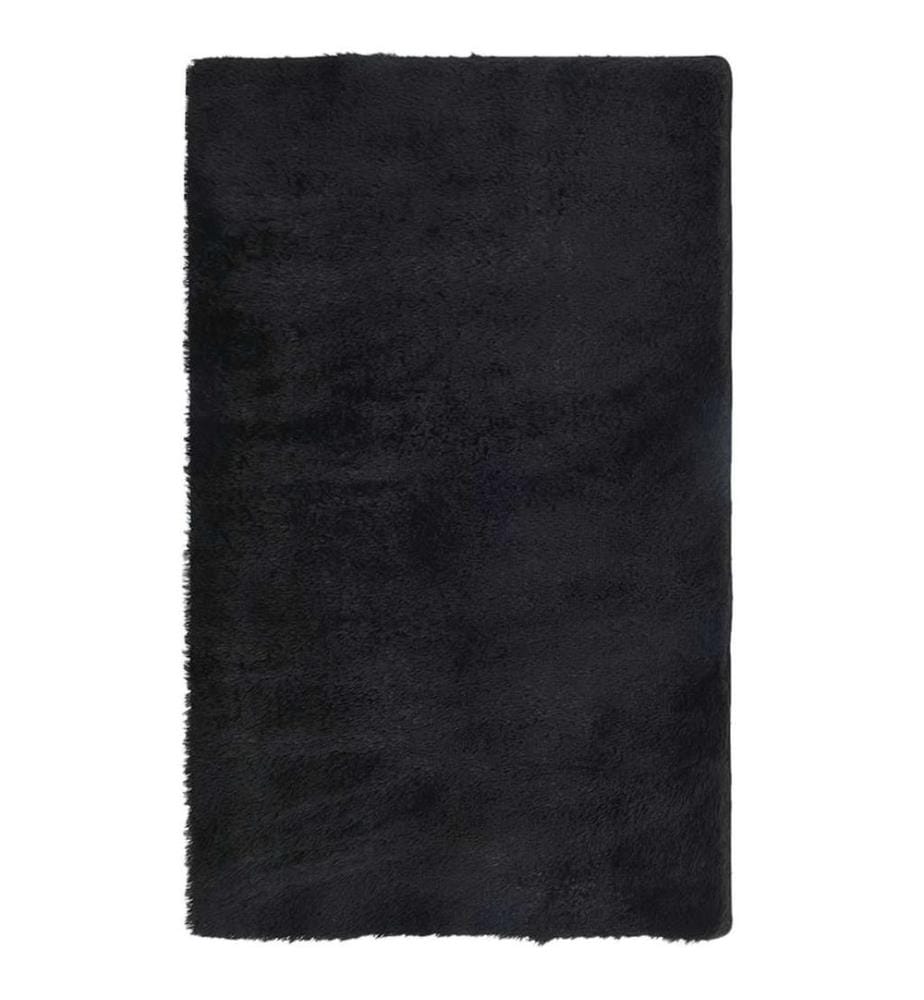 Teppich Shaggy Hochflor NAVARRA Schwarz 80x150 cm Polyester