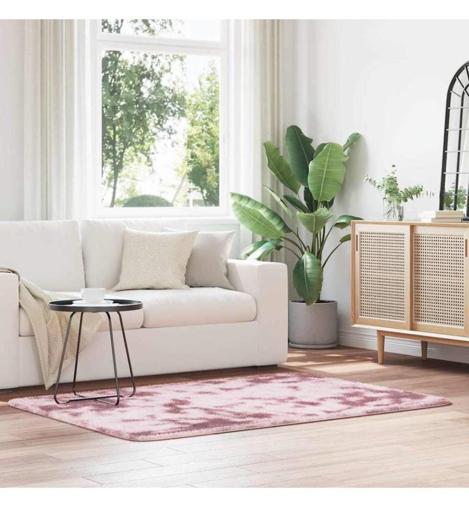 Tapis Shaggy à poils longs NAVARRA rose poudré 120x170 cm