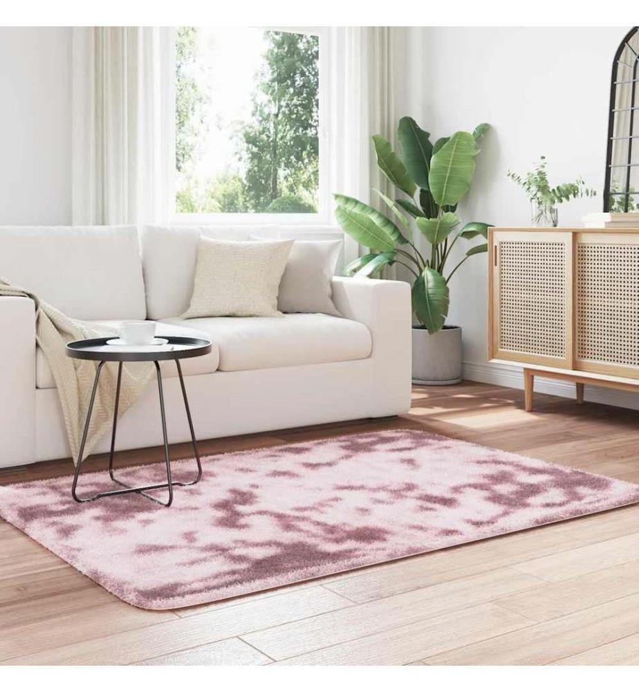Tapis Shaggy à poils longs NAVARRA rose poudré 120x170 cm