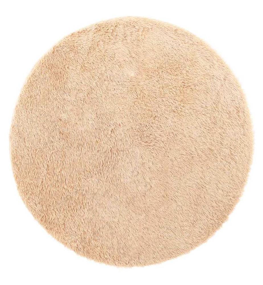 Teppich Shaggy Hochflor NAVARRA Beige 120x120 cm Polyester