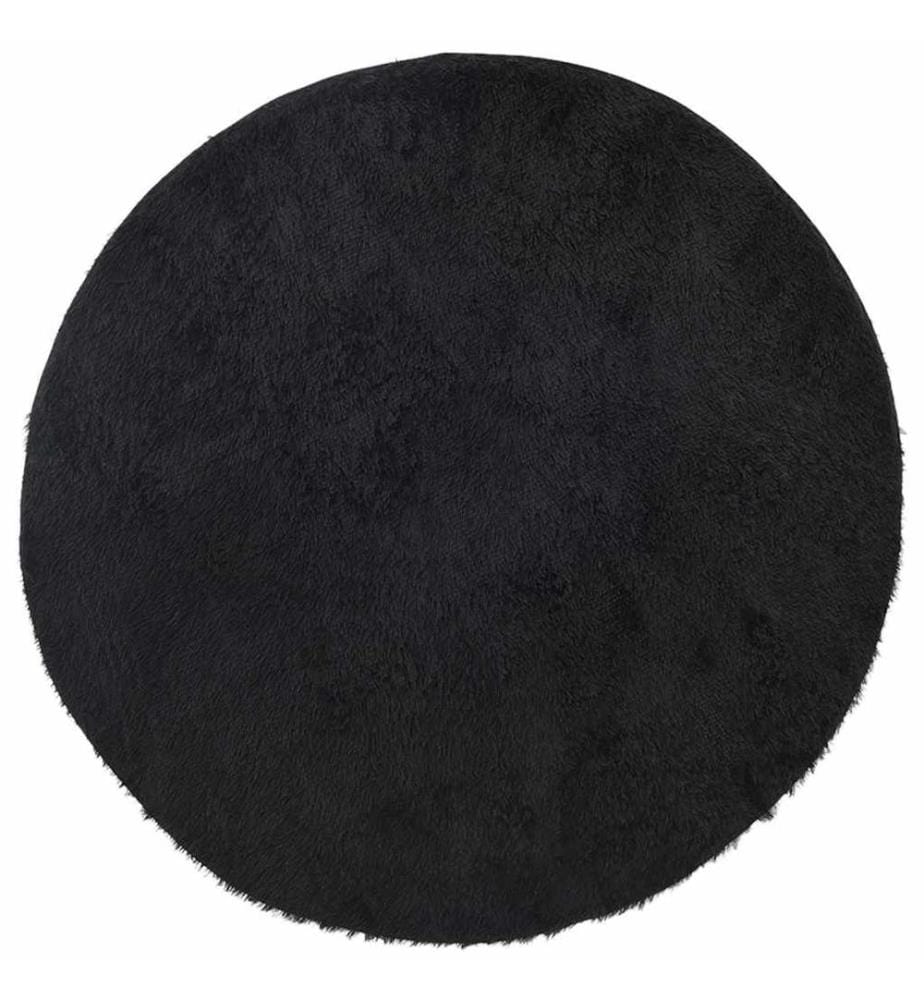 Teppich Shaggy Hochflor NAVARRA Schwarz 120x120 cm Polyester