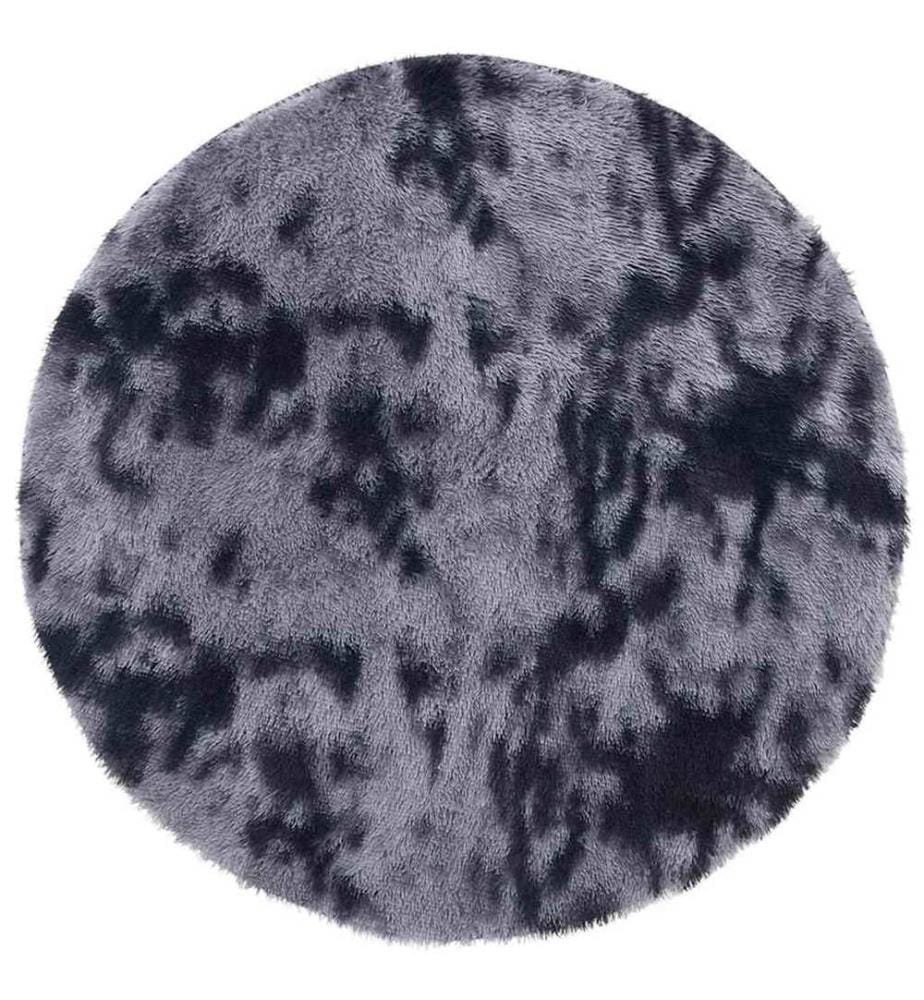 Tapis shaggy à poils longs NAVARRA gris foncé 120x120 cm