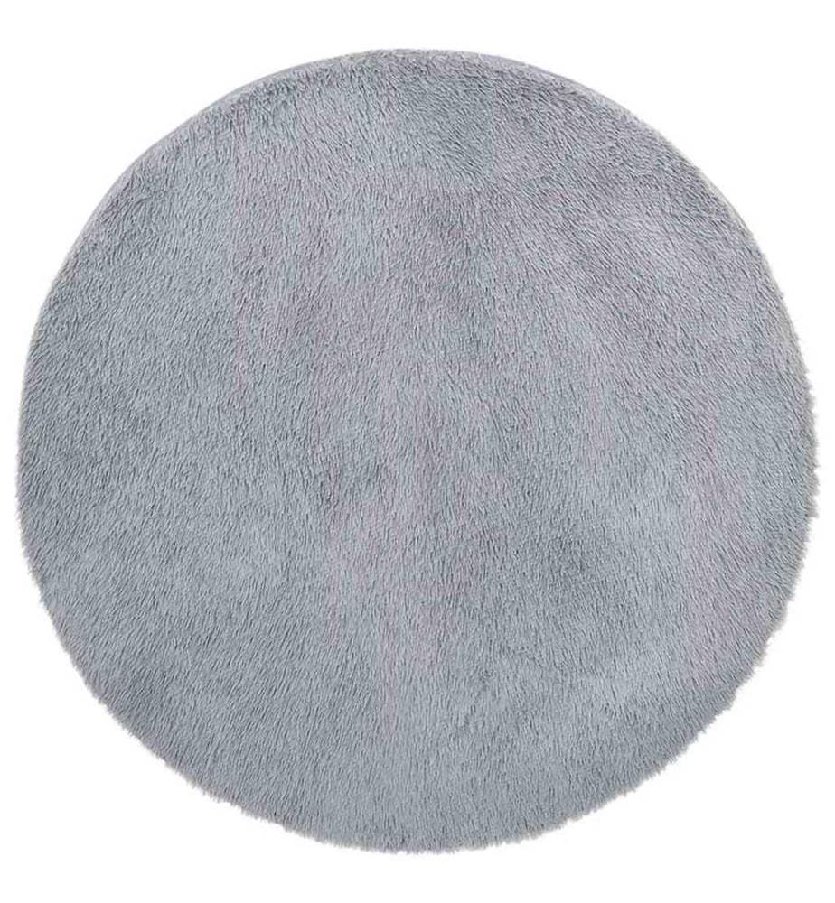 Teppich Shaggy Hochflor NAVARRA Hellgrau 160x160 cm Polyester