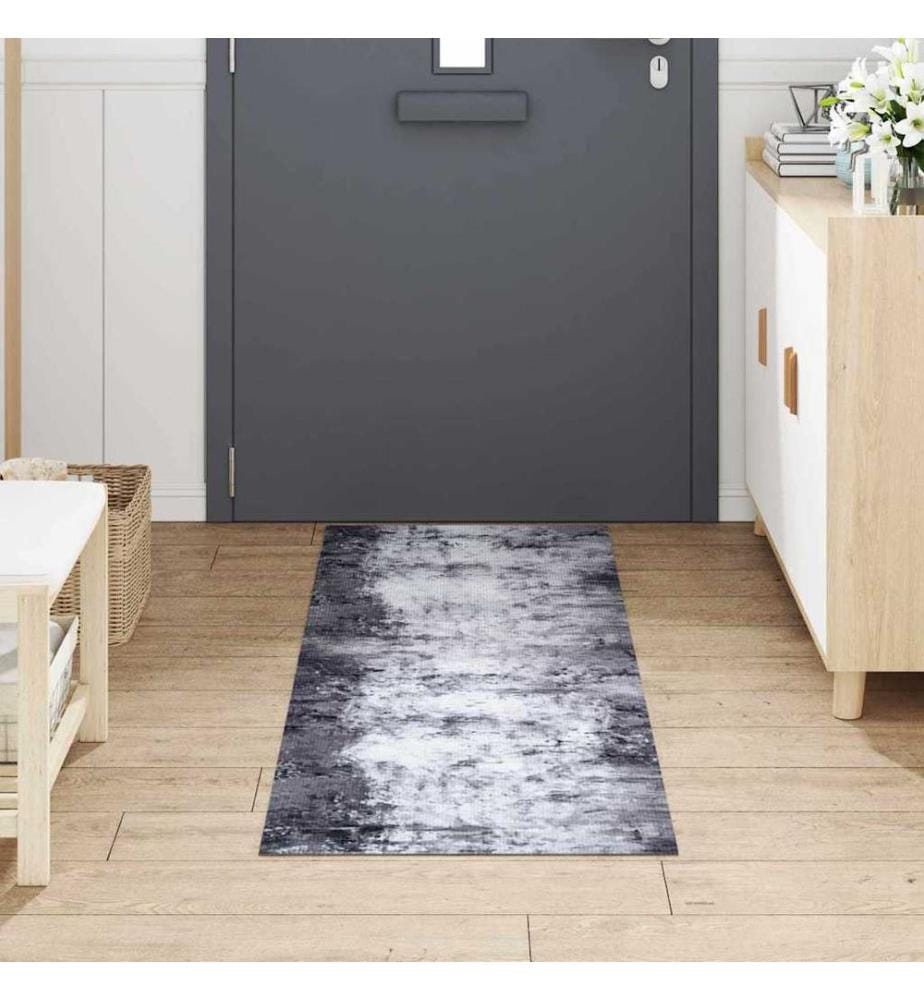 Tapis de Cuisine Gris 180 x 60 cm Velours