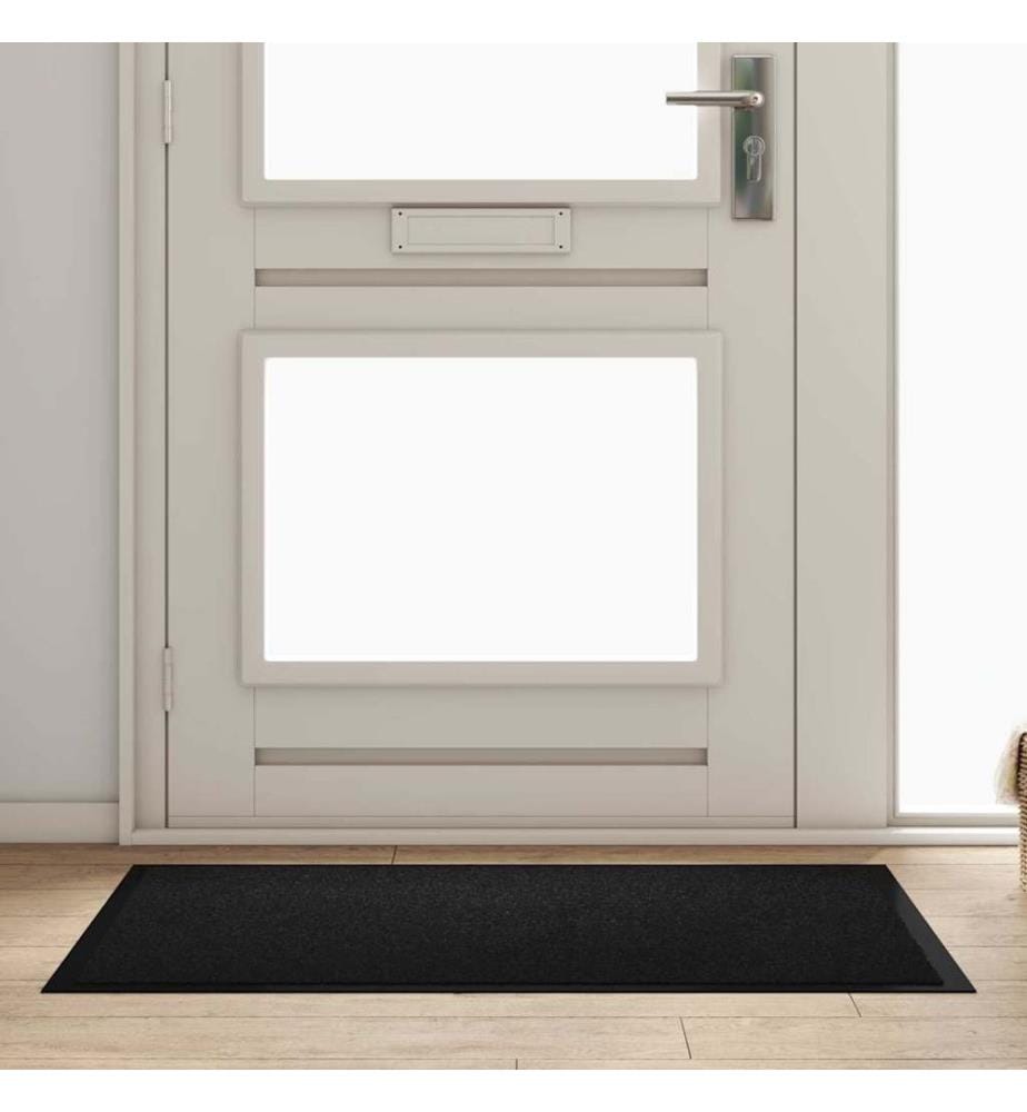 Fussmatte Schwarz 120 x 80 x 1,2 cm Teddystoff