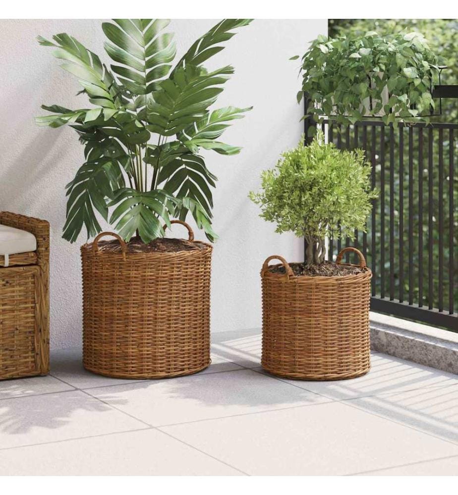 Blumentopf Körbchen mit Speicher 2 pcs Braun Lacak Rattan