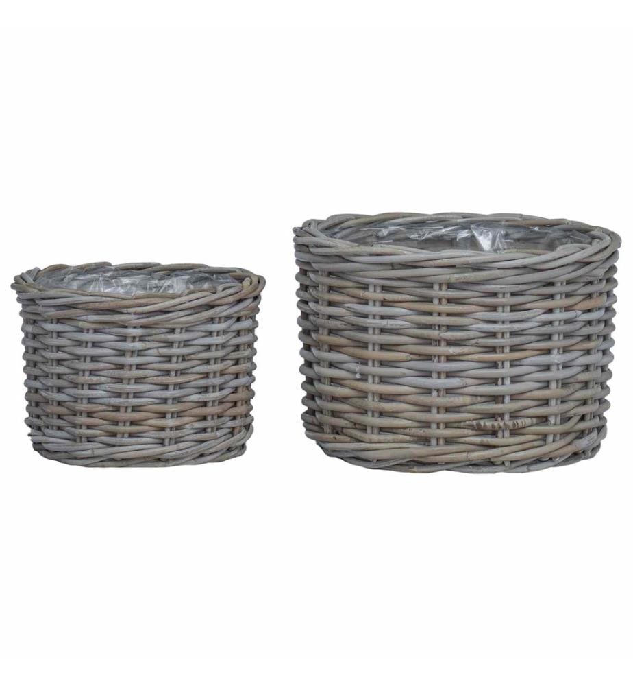 Blumentopf Korb mit Speicher 2 pcs Grau