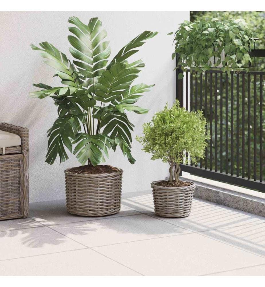 Blumentopf Korb mit Speicher 2 pcs Grau