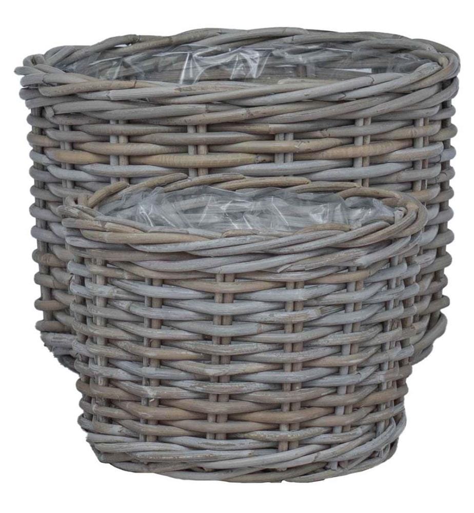 Blumentopf Korb mit Speicher 2 pcs Grau