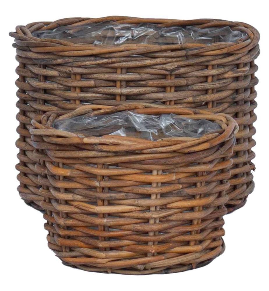 Blumentopf Korb mit Speicher 2 pcs Braun