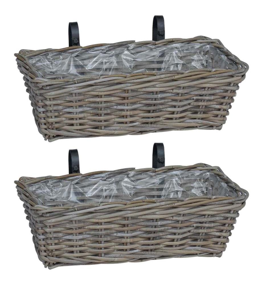 Panier à jardinière suspendu 2 pcs Gris 48 x 22 x 15 cm
