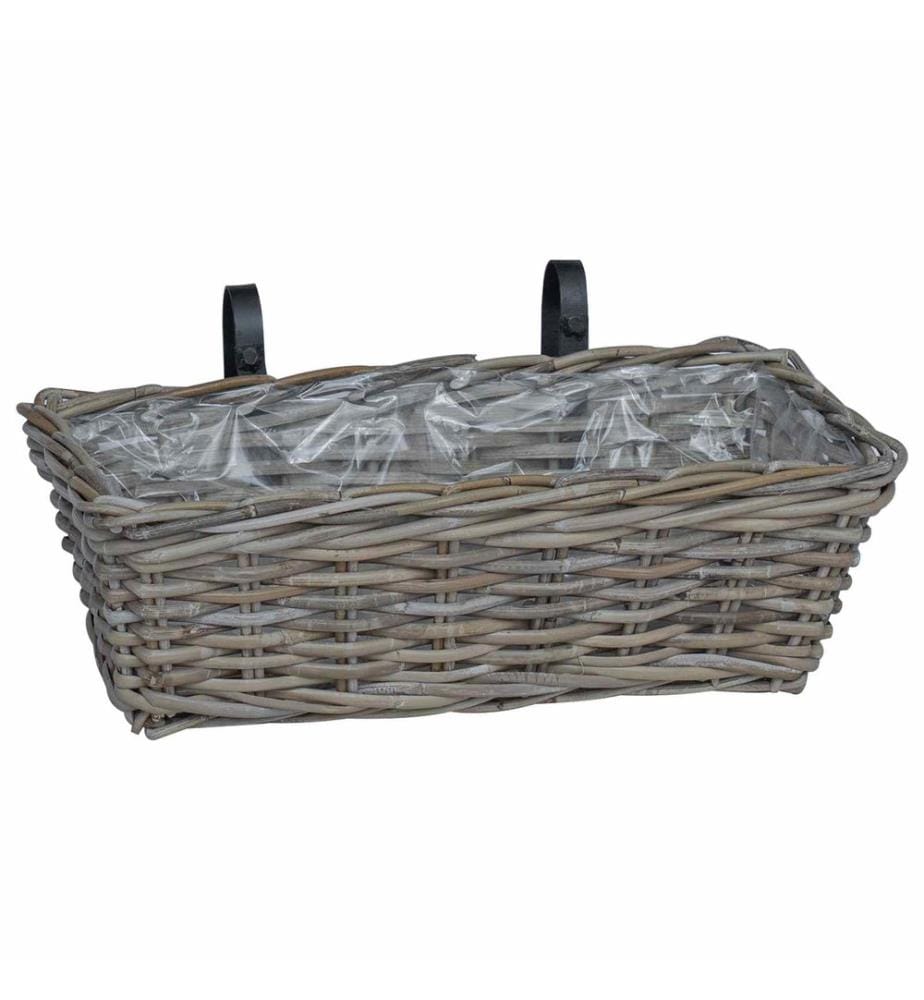 Panier à jardinière suspendu 2 pcs Gris 48 x 22 x 15 cm