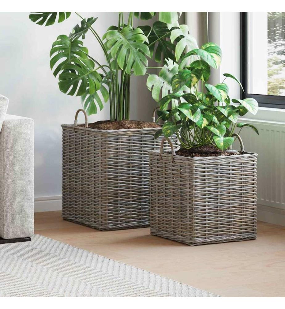 Pflanzer Korb mit Speicher 2 pcs Grau Lacak Rattan