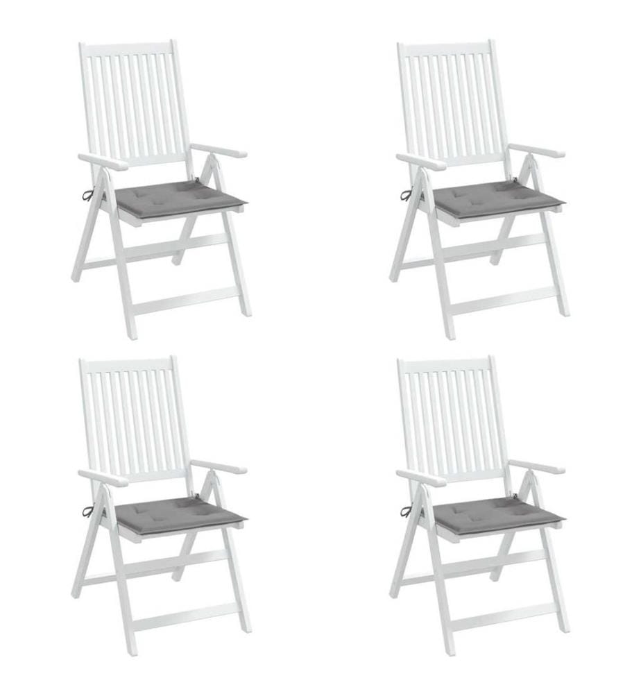 Gartenstuhl-Kissen 4 Stk. Grau 40x40x4 cm Oxford-Gewebe