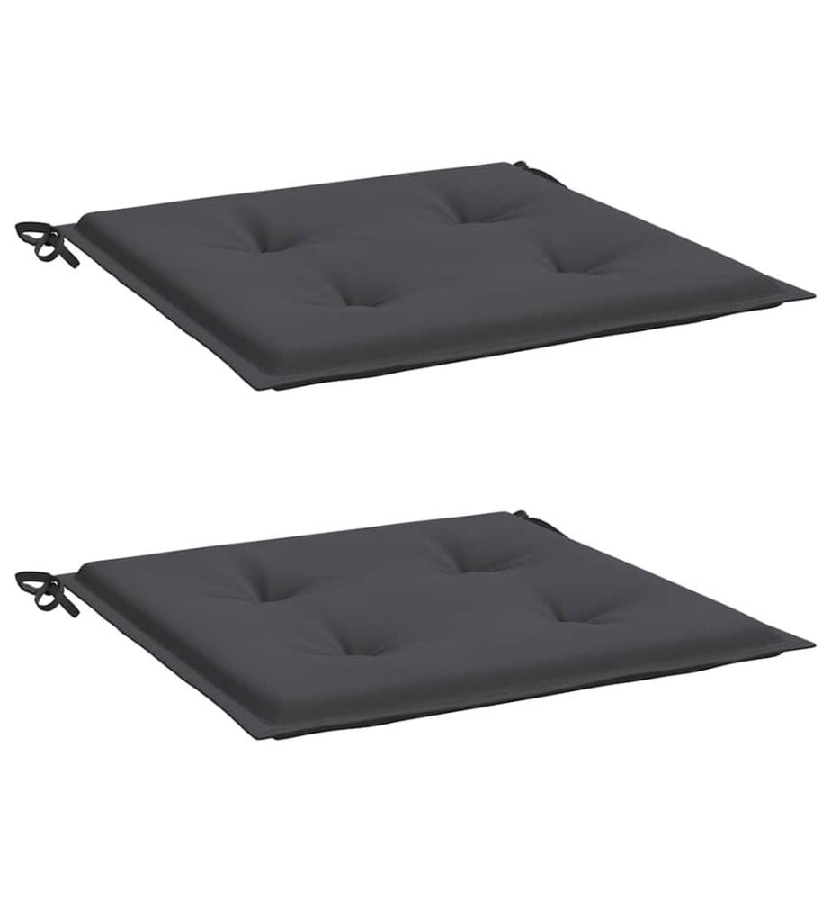 Coussins de chaise de jardin lot de 2 anthracite 50x50x4 cm