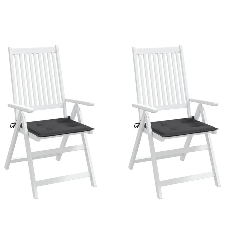 Coussins de chaise de jardin lot de 2 anthracite 50x50x4 cm