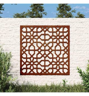 Décoration murale jardin 55x55 cm acier corten design mauresque