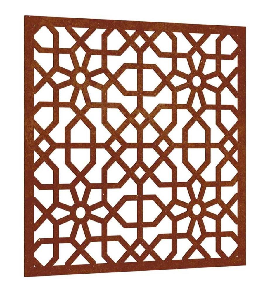Décoration murale jardin 55x55 cm acier corten design mauresque