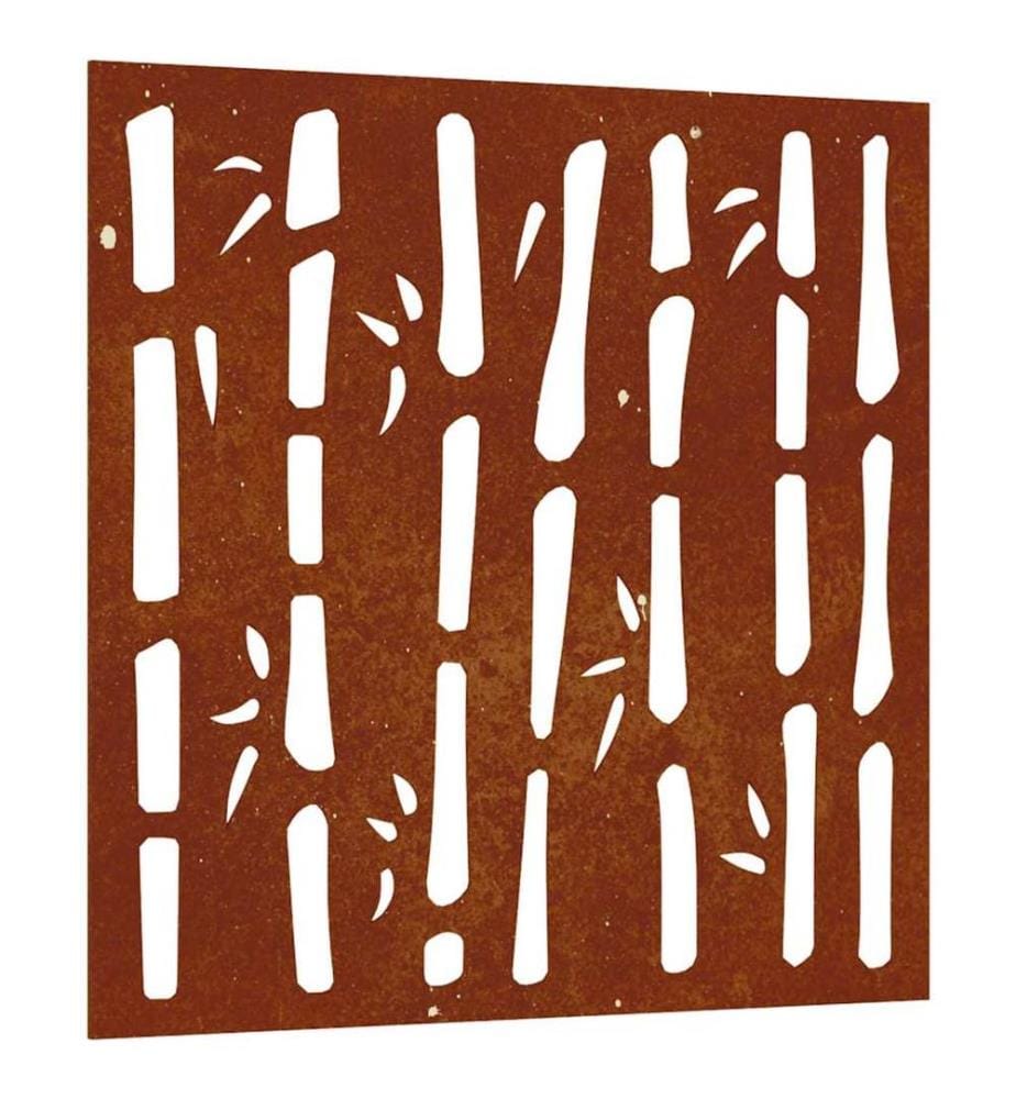 Garten-Wanddeko 55x55 cm Cortenstahl Bambus-Design