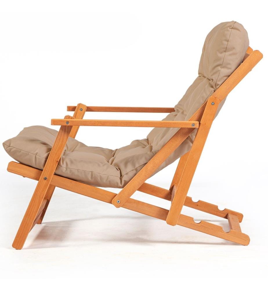 Gartentisch & Stühle Set (3 Stück) - Braun Natur