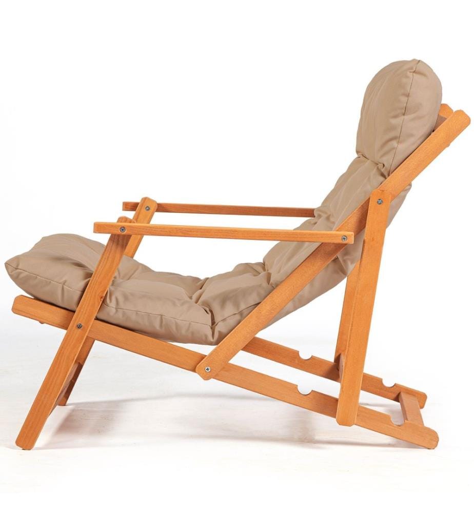 Gartentisch & Stühle Set (3 Stück) - Braun Natur