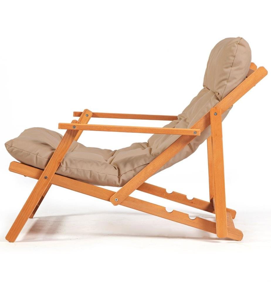 Gartentisch & Stühle Set (3 Stück) - Braun Natur
