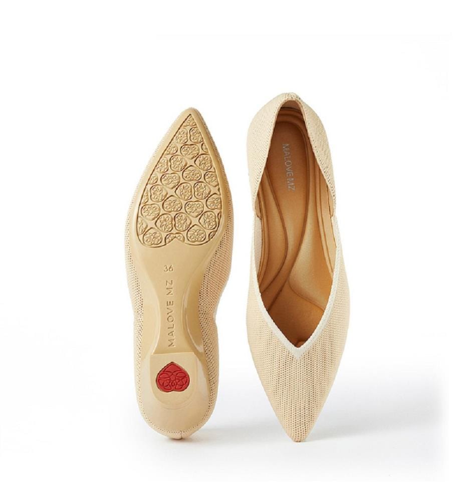 Ballerines à talon coeur - Beige