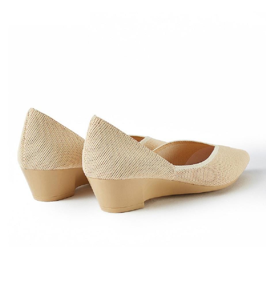 Ballerines à talon coeur - Beige