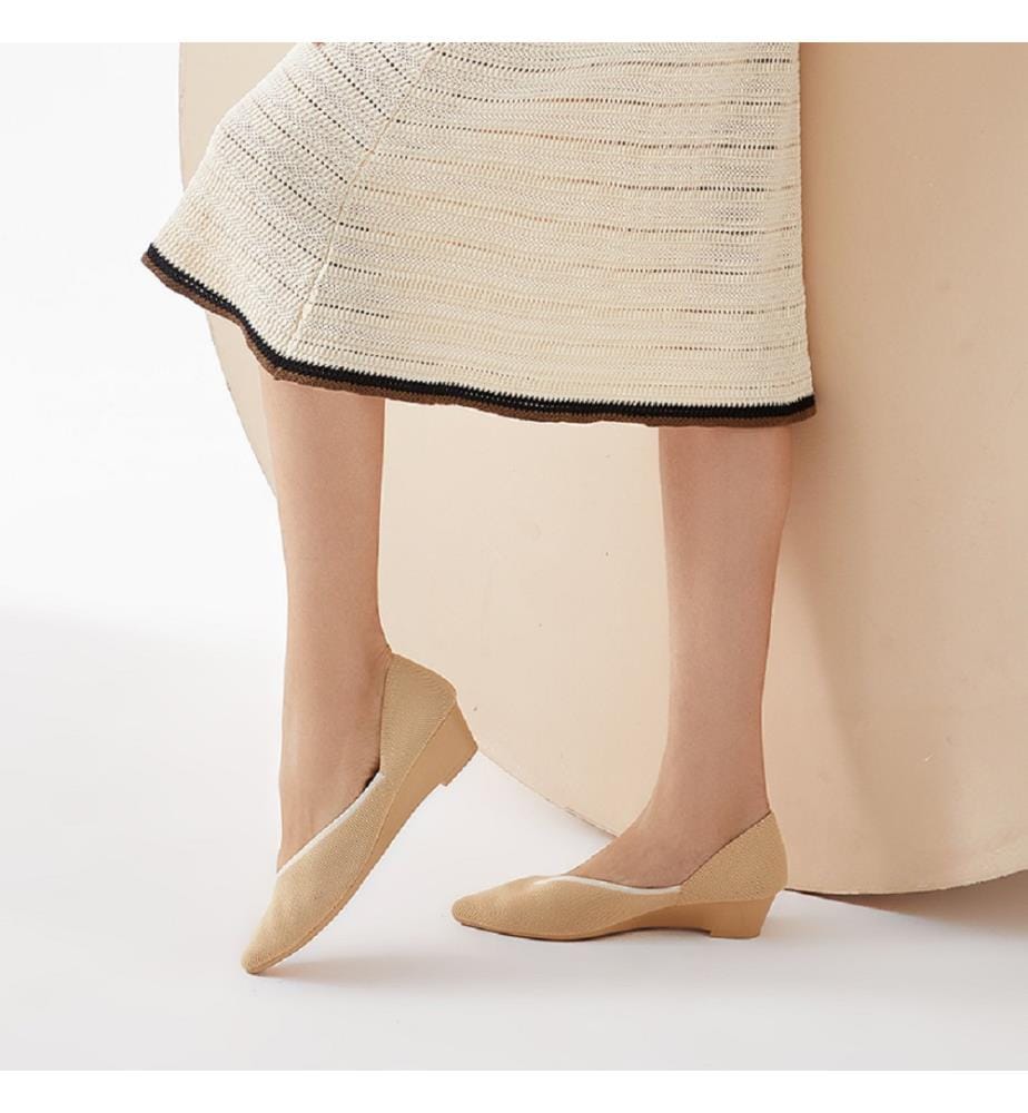 Ballerines à talon coeur - Beige