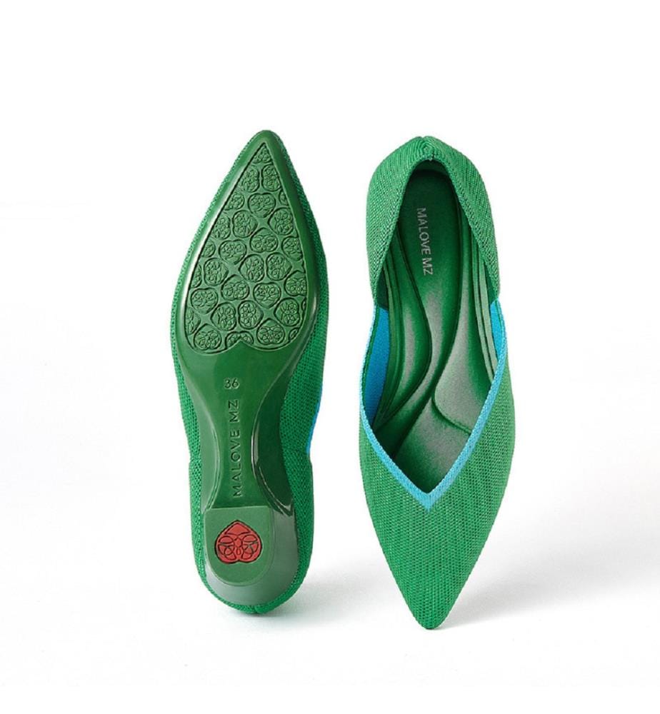 Heart-heeled ballerinas - Green