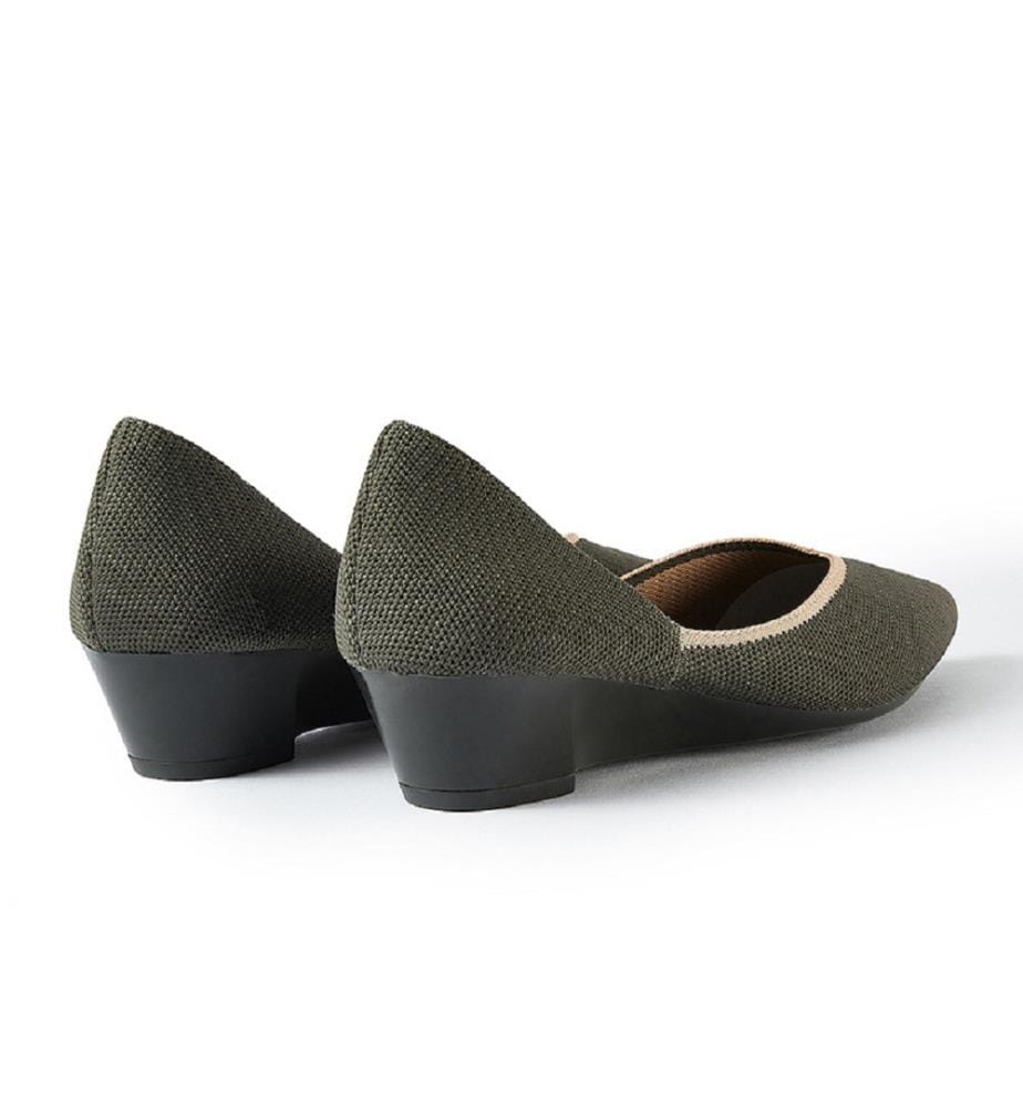 Ballerines à talon coeur - Olive